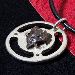 Meteorite Pendant Vintage holiday gift Silver 925